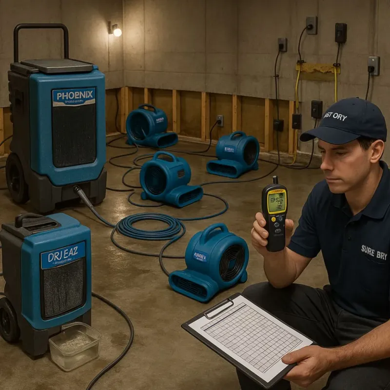 Structural Drying and Dehumidification process in El Sobrante, CA